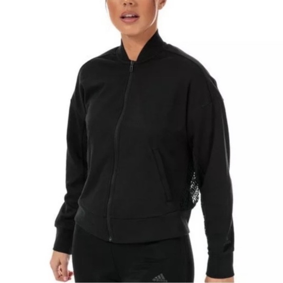 Black Summer Spring Fall Mesh Panel Jacket Adidas XS - Picture 2 of 14
